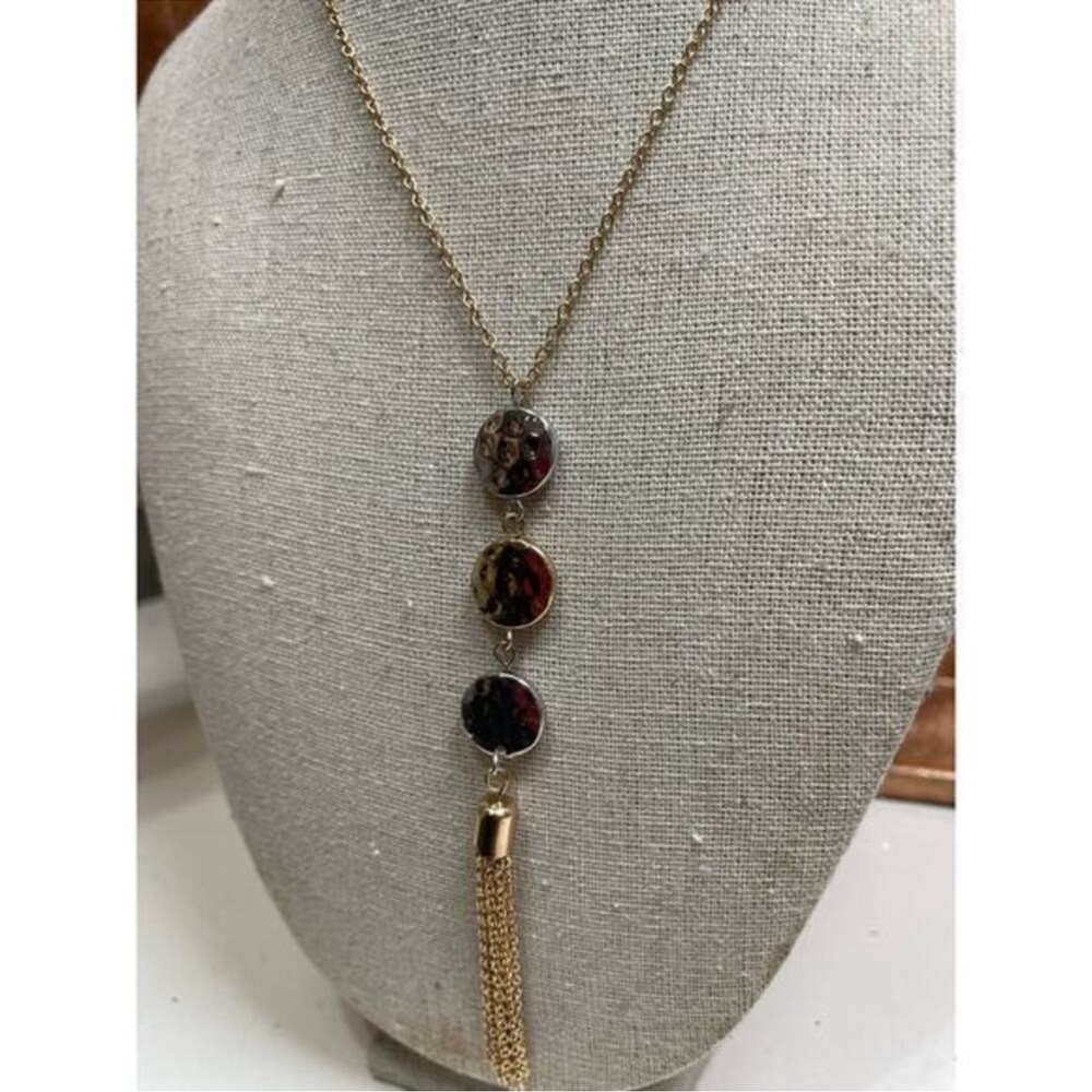 Banana Republic Factory Gold Pendant Tassel Necklace